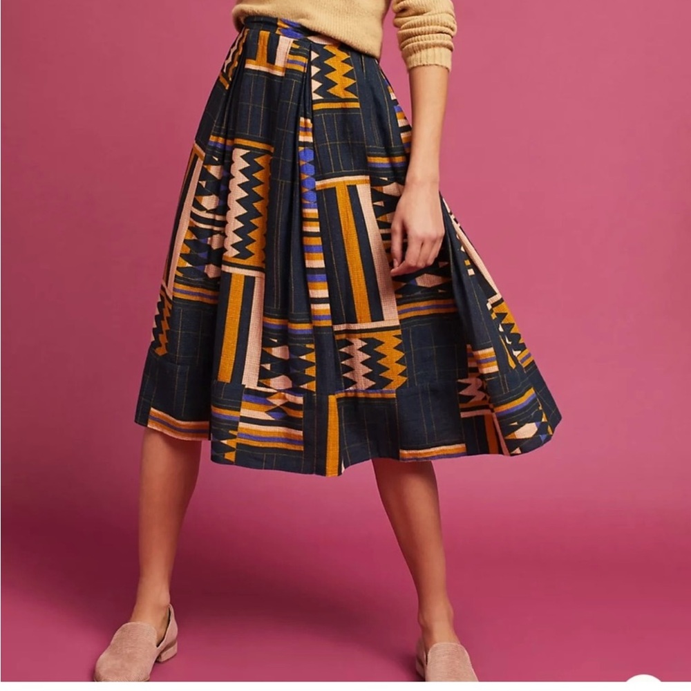 The Odell’s Geometric Pattern A-line Skirt for Anthropologie in XSP